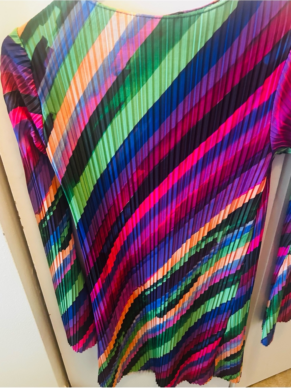 Nasty Gal Multicolor Pleated Diagonal Stripe Dress